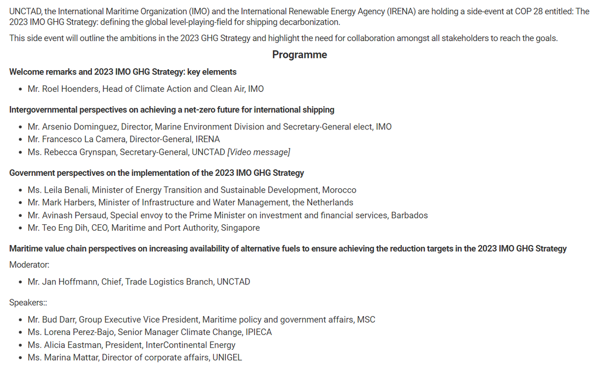 UNCTAD_TLB's tweet photo. Yes, our event on defining the global level playing field for #ShippingDecarbonization is this Saturday 9 Dec.
Join us in Dubai or virtually
@IosBlueDesk: You won't be disappointed, check out the topics, the speakers🤩& the moderators🏅
#energytransition
👉https://t.co/VOGgkowrHb https://t.co/ADisAmiTKo