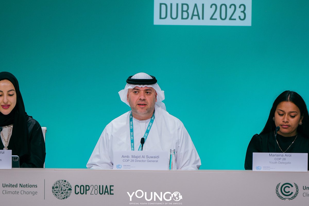 Majid Al Suwaidi, the COP28 Director-General gave an addressed at the COP28 Presidency Press Conference as we mark the Youth Day at COP28. #COP28 #COP28UAE #YOUNGO