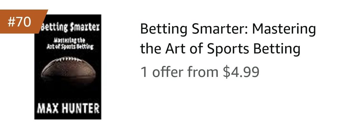 MaxHunterAuthor's tweet photo. @PenKasha Nice to see the book making the #kindle Top 100 #Bestsellers in #Sports
⚽🏈🏇⚾🏀🎾

Order your copy today and take the first step towards a brighter financial future!
👇👇👇👇👇👇👇👇👇👇
https://t.co/nGI0z6DdEr…

#SportsGambling #bettingtips https://t.co/4Z1yzujlQU