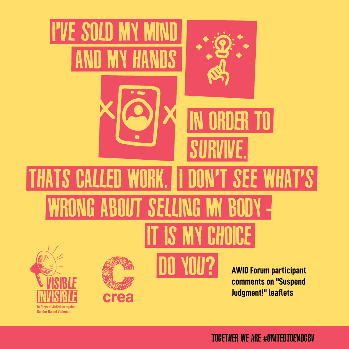 Empowerment takes many forms. In the words of a participant from our previous campaign, their narrative challenges norms and celebrates individual agency. Let's challenge stereotypes and celebrate the agency to choose how we define and value our work. #UnitedtoEndGBV