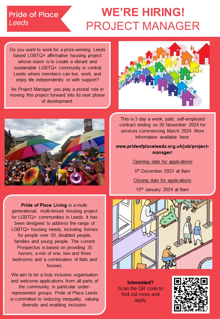Pride of Place Leeds (@pop_leeds) on Twitter photo We're hiring! Applications are open for this unique Project Manager role
Self-employed contract to commence March 24
Full details / apply via website:
prideofplaceleeds.org.uk/job/project-ma…
<a href="/LeedsBS/">Leeds Building Society</a> <a href="/3rdsectorleeds/">Third Sector Leeds</a> <a href="/LeedsInclusive/">InclusiveLeeds</a> <a href="/Lds_equalityhub/">Culturally Diverse Hub</a> <a href="/MyForumCentral/">Forum Central</a> <a href="/OurFutureLeeds/">Our Future Leeds</a> <a href="/lgbt_leeds/">Leeds LGBTQ+ Community Consortium</a> We're hiring! Applications are open for this unique Project Manager role
Self-employed contract to commence March 24
Full details / apply via website:
prideofplaceleeds.org.uk/job/project-ma…
<a href="/LeedsBS/">Leeds Building Society</a> <a href="/3rdsectorleeds/">Third Sector Leeds</a> <a href="/LeedsInclusive/">InclusiveLeeds</a> <a href="/Lds_equalityhub/">Culturally Diverse Hub</a> <a href="/MyForumCentral/">Forum Central</a> <a href="/OurFutureLeeds/">Our Future Leeds</a> <a href="/lgbt_leeds/">Leeds LGBTQ+ Community Consortium</a>