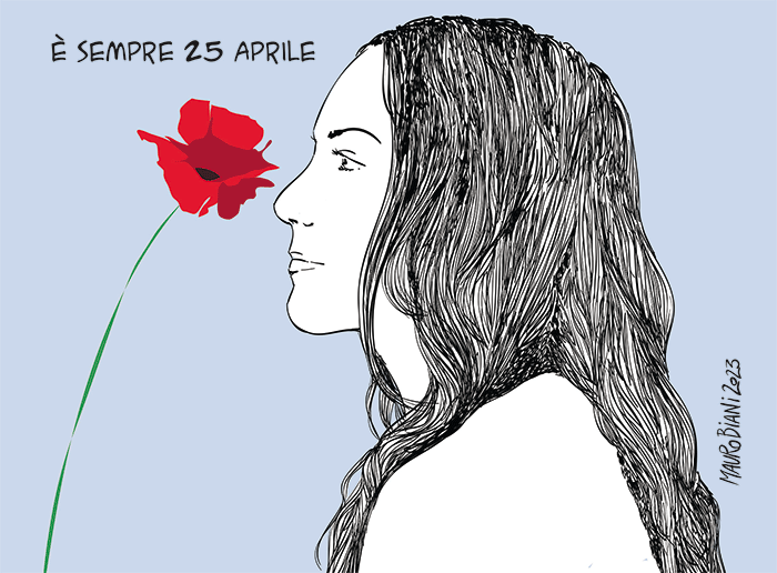 maurobiani's tweet photo. #VivalItaliaAntifascista 
(il disegno, uscito il 25 aprile 2023 su @repubblica ) https://t.co/ueq527u5Id