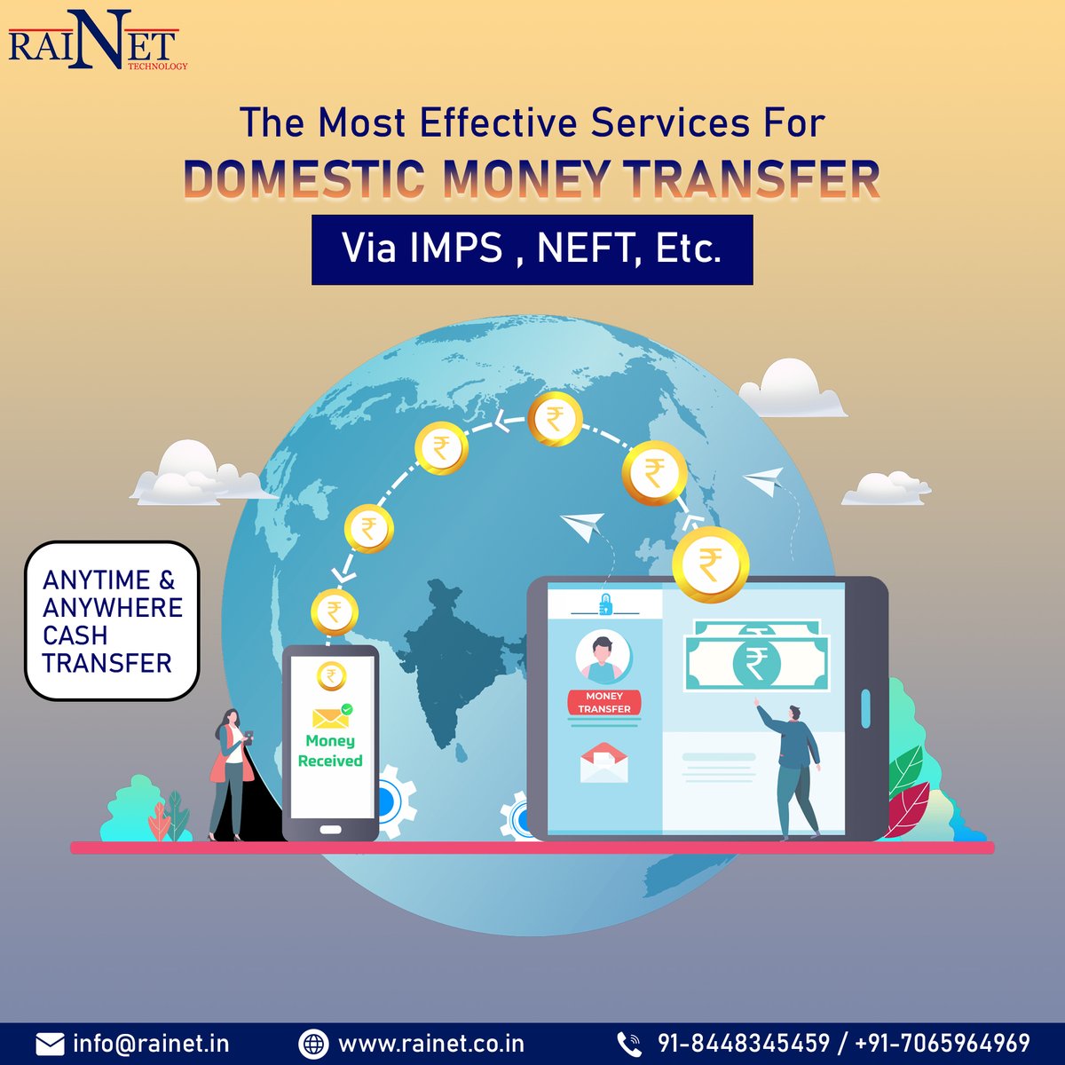 RAINETTECHNOLO1's tweet image. Are you looking for an easy and secure way to send money domestically? Look no further than Rainet Technology!💯
.
Call us : 070534 48701, +91-7065964969
Mail us : info@rainet.co.in
Visit us : lnkd.in/dUbg_XjM
.
#dmt #domesticmoneytransferapi #moneytransferapi #viralvideo
