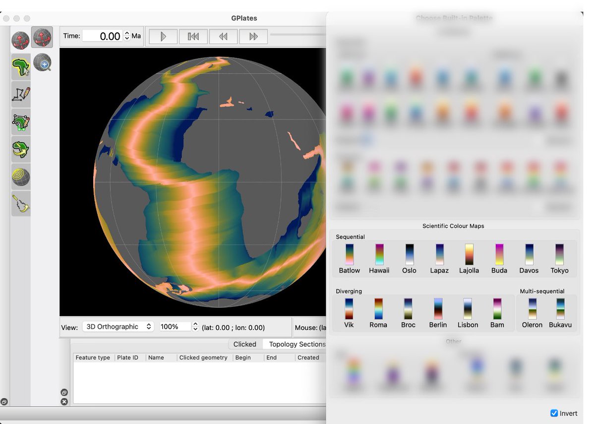 Lovely news! 1) GPlates 2.4 is out 2) It has built-in Scientific colour maps Thank you to those who made it happen! 💫 gplates.org/news/2023-12-0… #UseBatlow @EarthByteGroup