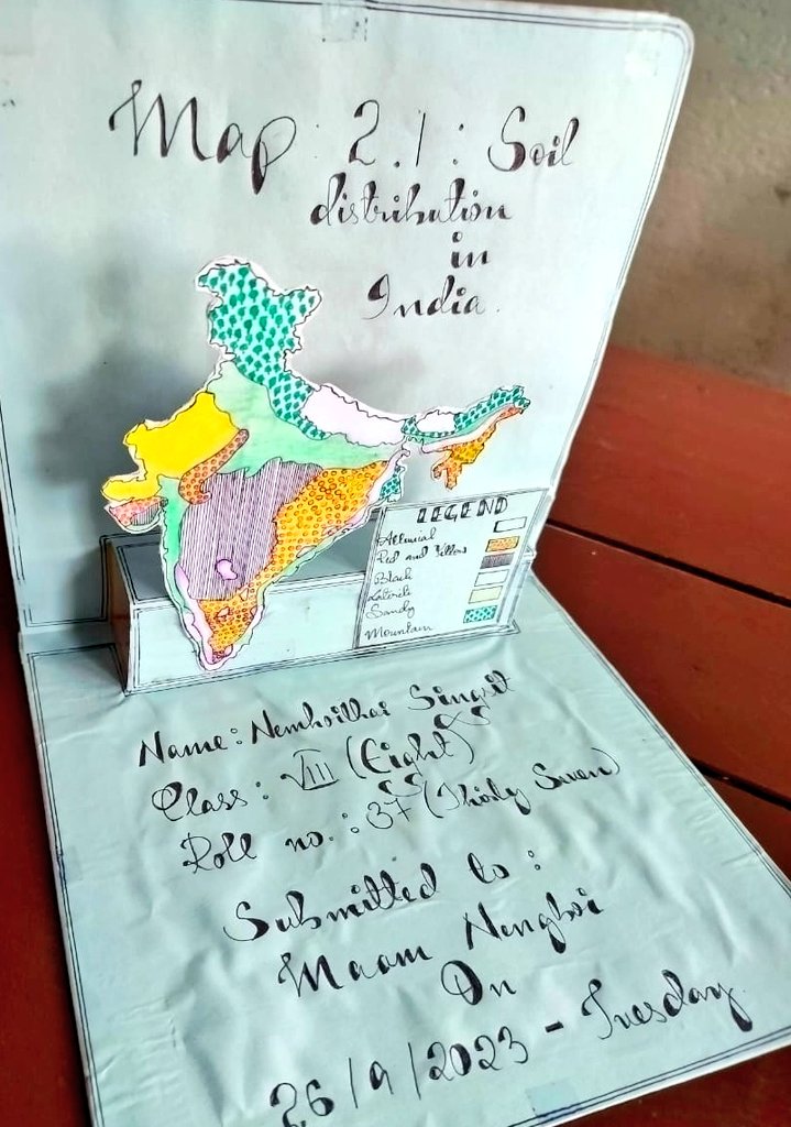 EMRS_Gamnom's tweet photo. Class-VII Social Science Portfolio showing Soil Distribution in India

@nests_emrs @TribalAffairsIn @EduMinOfIndia @TklenHaokip https://t.co/XdSgGQER4E
