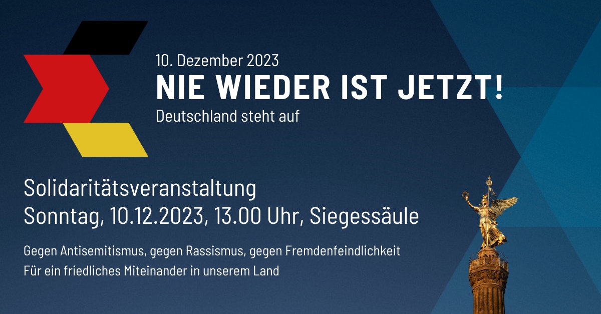 Nie wieder ist jetzt! E.ON unterstützt die Solidaritätskundgebung gegen Antisemitismus, Rassismus und Fremdenfeindlichkeit am kommenden Sonntag, den 10. Dezember 2023 in Berlin. Mehr dazu: niewiederistjetztberlin.de #niewiederistjetzt