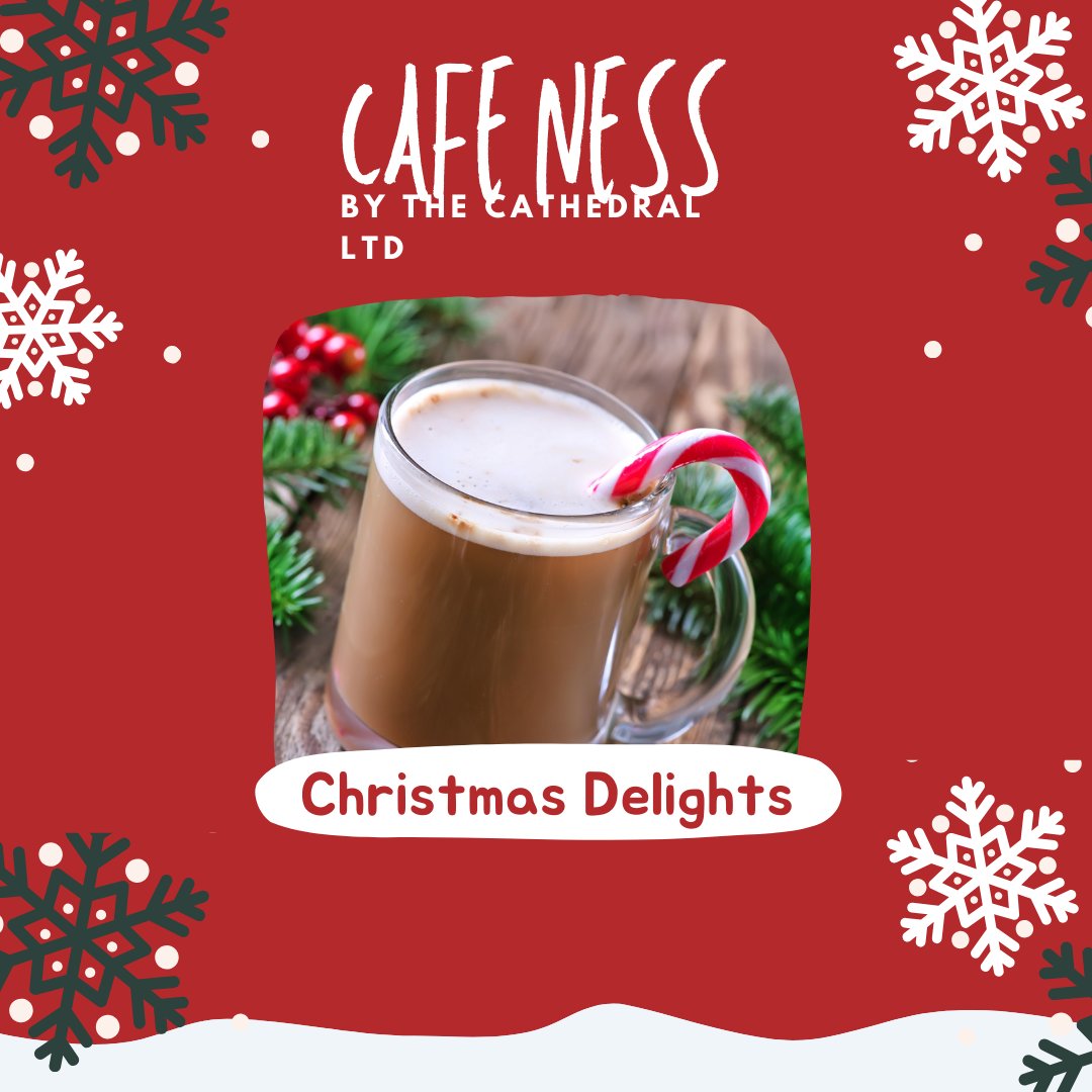 Indulge in festive delights at Cafe Ness! 🎄✨  

From scrumptious cakes to warming drinks, our team is ready to infuse your day with holiday cheer.   

Join us for a taste of the season! 🍰☕   

#CafeNess #FestiveTreats #HolidayTreats #InvernessCafe #ChristmasDelights