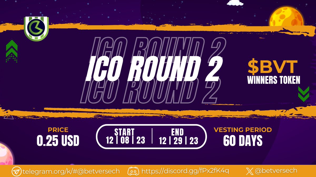 betversech's tweet photo. BVT ICO ROUND 2 SALE is NOW  LIVE! 🎉
Buy $BVT at 0.25 USD! 
https://t.co/skbEmwCT4s
THE WINNERS TOKEN #tokenlaunch #ICO #Crypto 
📌Like and Retweet we will select random wallet for the #Airdrop #tokenization https://t.co/CNbfMgE6a5