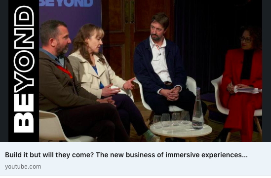 Now available on demand, 'Build it but will they come? The new business of immersive experiences', with Hilary Knight, Mark Grimmer, Michael Couzigou and Samira Ahmed. Watch or watch again at: lnkd.in/gK3QnsWd #immersiveexperiences #BEYONDconf