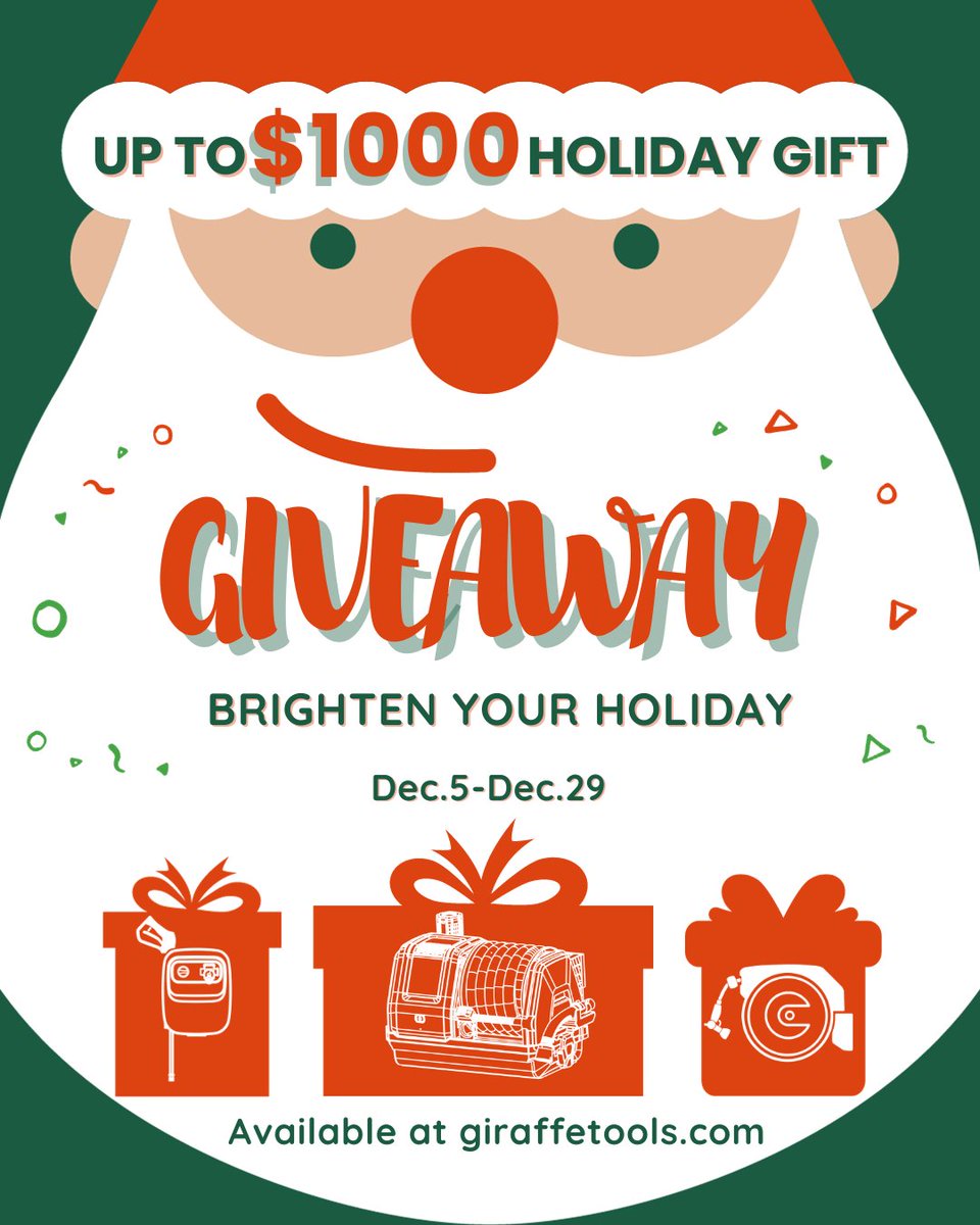 giraffe_tools's tweet photo. 🎄Holiday Giveaway Win $1000 Gift!🎄
Join us: https://t.co/lBENT6eyRj

#giraffetools #giveaway #holidaygiveaway #Christmasgifts https://t.co/UDR9N5Un3t