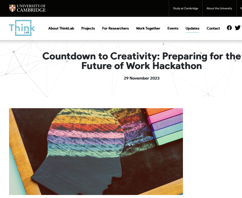 The <a href="/ThinkLabCam/">University of Cambridge ThinkLab</a> Future of Work Hackathon is coming up soon!

Here is a great new post from our ThinkLab Research Associate Elif Doğan on what we've been working on and what's happening next week:  

…trategic-partnerships.admin.cam.ac.uk/posts/2023/11/…

#Cambridge #Neurodiversity #futureofwork