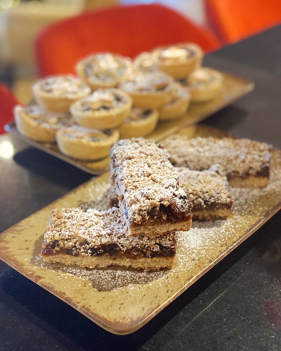 Not just 1, but 2 Festive Bakes on the bar today! Alicia’s been busy making these delectable little mincemeat tarts along with a new mincemeat crumble slice….both packed with Christmas flavours &amp; spices and perfect with a cup of @carrarocoffee #or a glass of mulled wine or gin