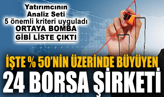 Beş kriterde yüzde 50’nin üzerinde büyüyen şirketler #AktifBüyüme #EsasFaaliyetKarı #NetKar #NetSatış #ÖzsermayeBüyümesi #Borsa - borsagundem.com.tr/redirect/17732…