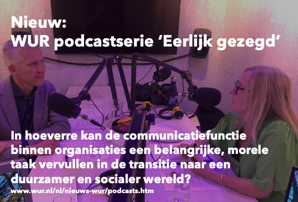 FrankCLKorver's tweet photo. 'Eerlijk gezegd'. In hoeverre kan de communicatiefunctie binnen organisaties een belangrijke, morele taak vervullen in de transitie naar een duurzamer en socialer wereld?
Nieuwe podcastserie van de @WUR.
#impact #esg #communicatie #visie #strategie
https://t.co/kpvxuA8oUA https://t.co/AFjxCttclE