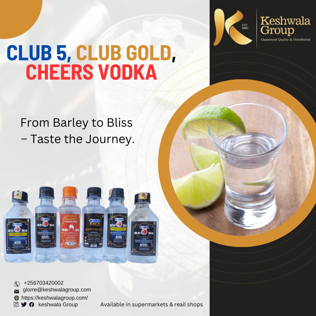 Keshwala_Group's tweet photo. No matter how bad the weather is, Club 5, Club Gold or cheers Vodka Will make your day.
Cheers to a blissful weekend!!!
#KeshwalaGroup #clubGold #WeekendVibes #weekendmood https://t.co/XOqg4YSmnL