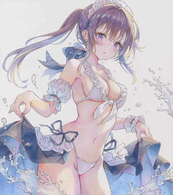 水着メイド完成#くそ寒いので水着絵を貼る 