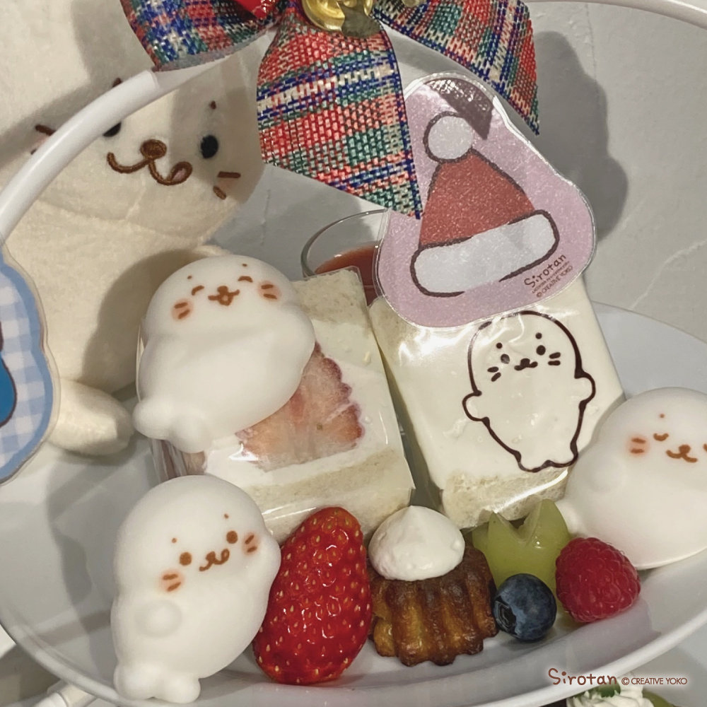 「フルーツサンド専門店nicoにて、しろたんコラボカフェ第1弾OPENしました  」|しろたんのイラスト