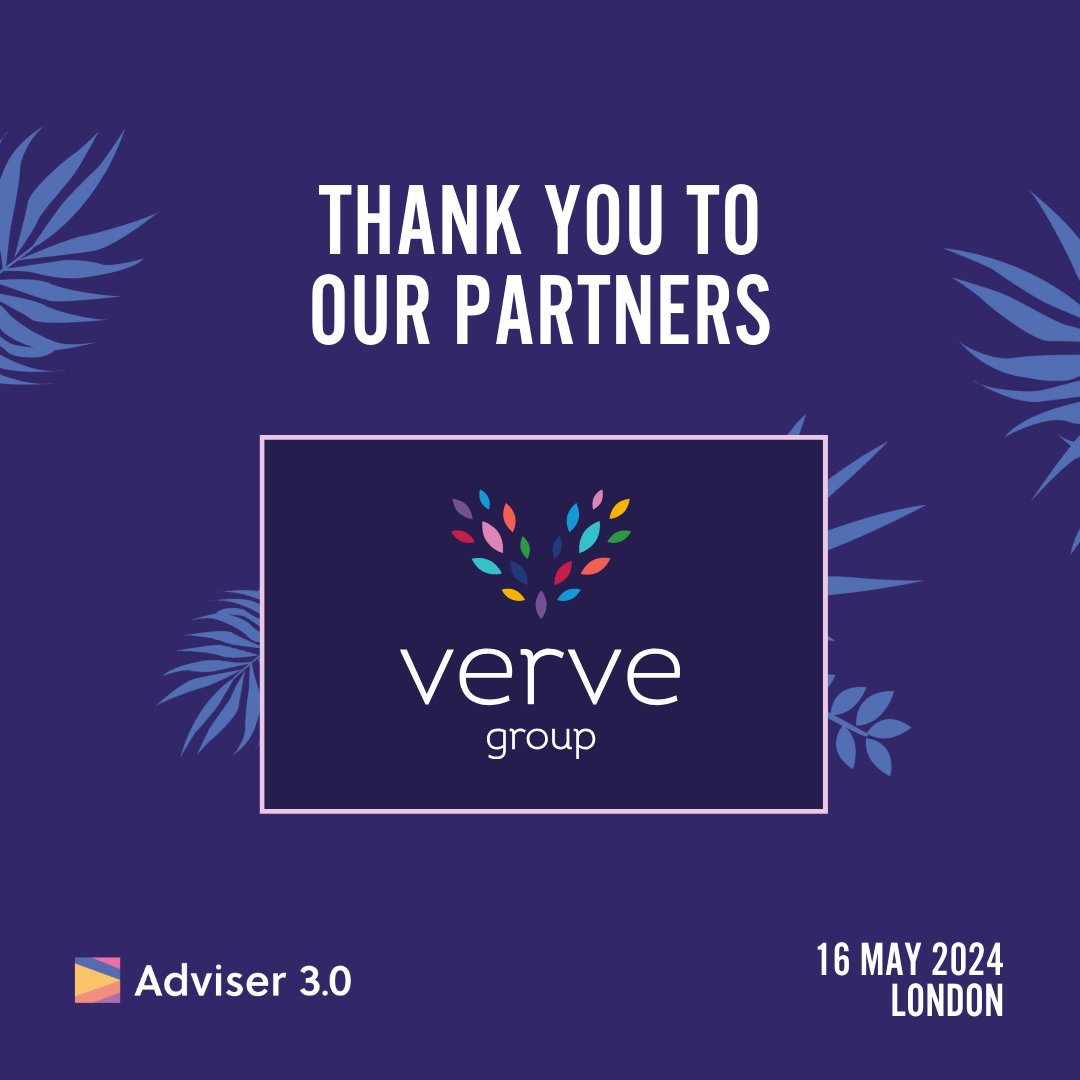 Introducing <a href="/GroupVerve/">Verve</a> as a proud partner of Adviser 3.0 2024! 👏

The Verve Group is reshaping the financial landscape providing financial planners with the best support services around. 🔥

Find out more here 👉 eu1.hubs.ly/H06zbk-0

#adviser3point0 #partner