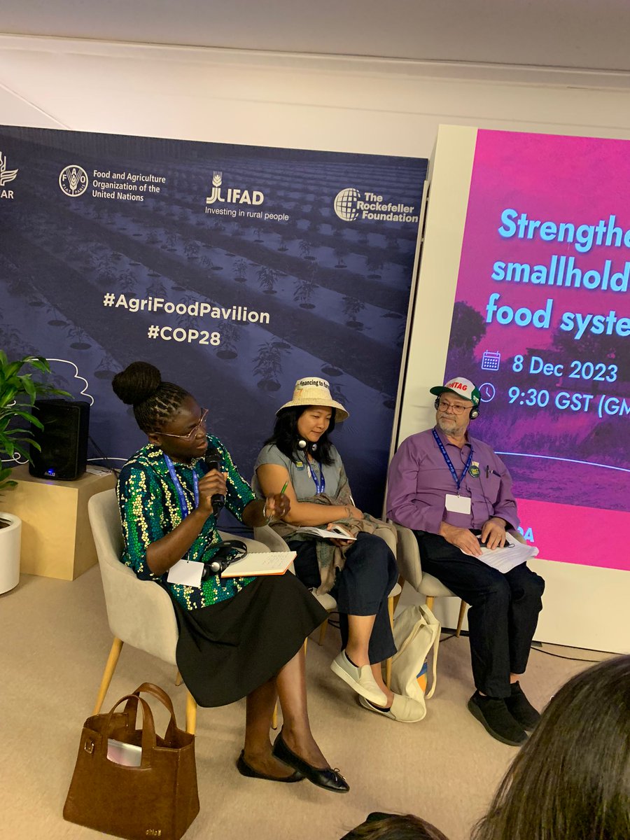 kenaff_farmers's tweet photo. Ms. Awuor, KENAFF, echoed the importance of strengthening land tenure rights of smallholder farmers, especially women and youth, for sustainable food systems and climate resilience at the ongoing COP28.

#COP28 @ILCAfrique @WorldRuralForum @COP28_UAE https://t.co/8lTmtI8hqa