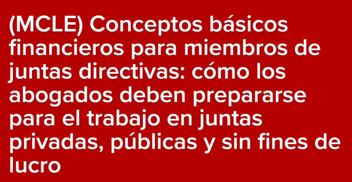 👉 Evento abierto al público vía <a href="/StanfordRock/">Rock Center for Corporate Governance at Stanford</a>

⏰14 de diciembre a las 8:00 a. m. - 9:00 a. m. PST 

Conceptos básicos financieros para miembros de juntas directivas: cómo los abogados deben prepararse para el trabajo en juntas privadas, públicas y sin fines de lucro