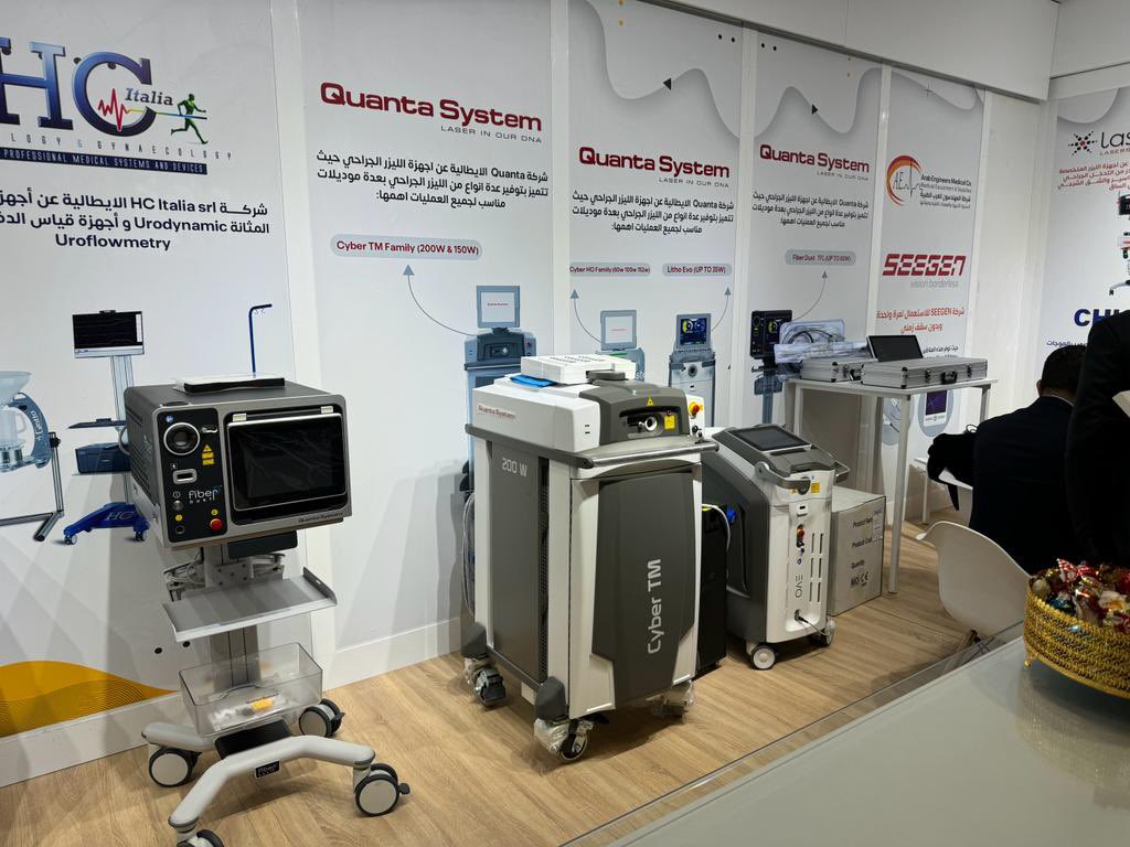 quanta_system's tweet photo. #QuantaSystem flies to Libya 🇱🇾 by the side of its exclusive Partner Arab Engineers Medical Co. at the 1️⃣4️⃣th conference of the libyan urological association #LUA23 @Uroweb shining at the forefront #CyberTM #FiberDust #LithoEVO #BeQuanta https://t.co/sPl0RNLOBK