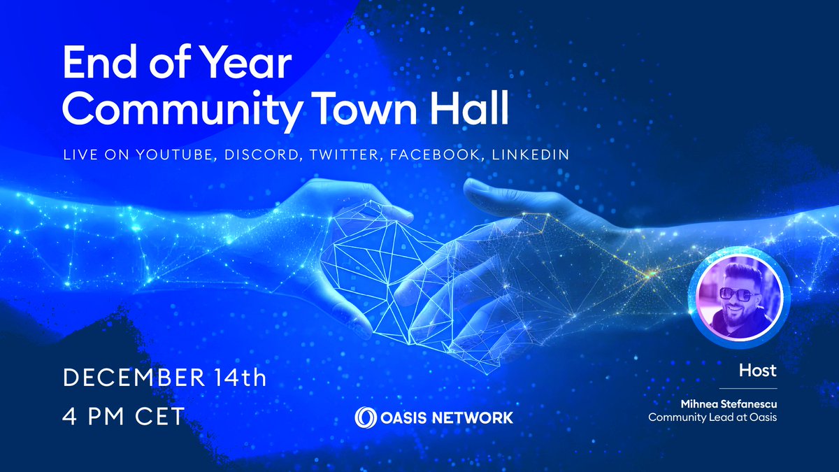 DC600og's tweet image. Where do you get #smartprivacy 🔏for #web3? You explore #OasisNetwork 🌹and its confidential technologies - EVM Sapphire and cross-chain OPL.
Come to @OasisProtocol&apos;s year-end community town hall 🙌🥳🎉on December 14, 4 pm CET onwards.
📢Register here▶️ bit.ly/3t9Oh9N