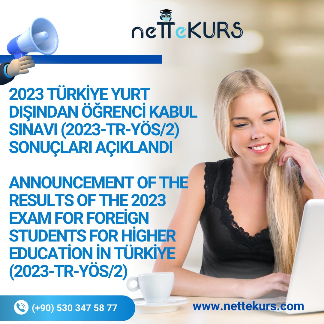 📣2023 Türkiye Yurt Dışından Öğrenci Kabul Sınavı (2023-TR-YÖS/2) Sonuçları Açıklandı/Announcement of the Results of the 2023 Exam for Foreign Students for Higher Education in Türkiye (2023-TR-YÖS/2)

#nettekurs #onlineyöskursu #tryös #yös #onlinetryösdersi #yöskontenjan