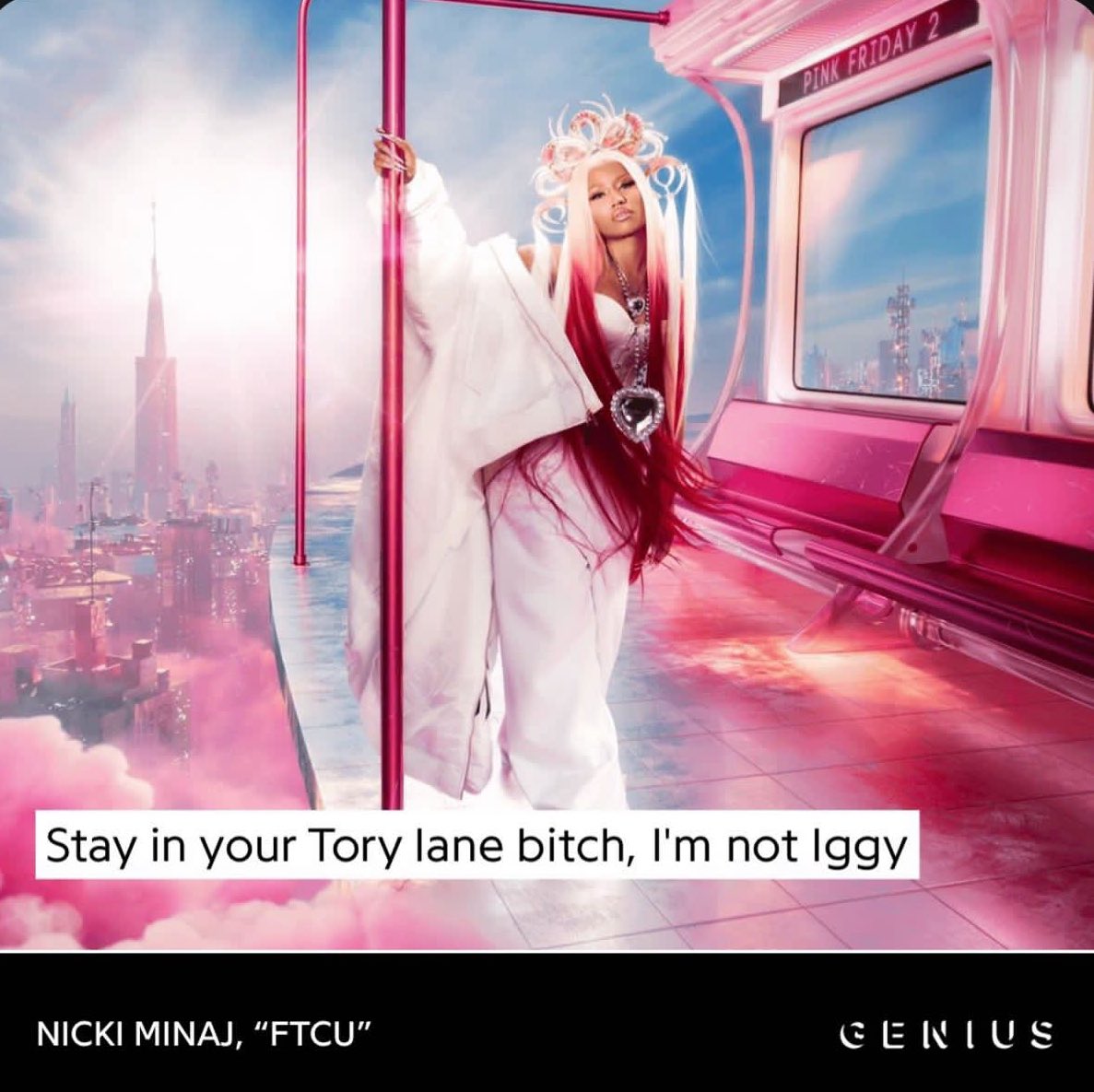 AkademiksTV's tweet image. “Stay in your Tory Lanez, I’m not Iggy”

Nicki Minaj seemingly takes a direct shot at Megan thee person for notoriously stealing from Iggy Azalea her entire career. Nicki states that she will not tolerate Megan copying HER own work.