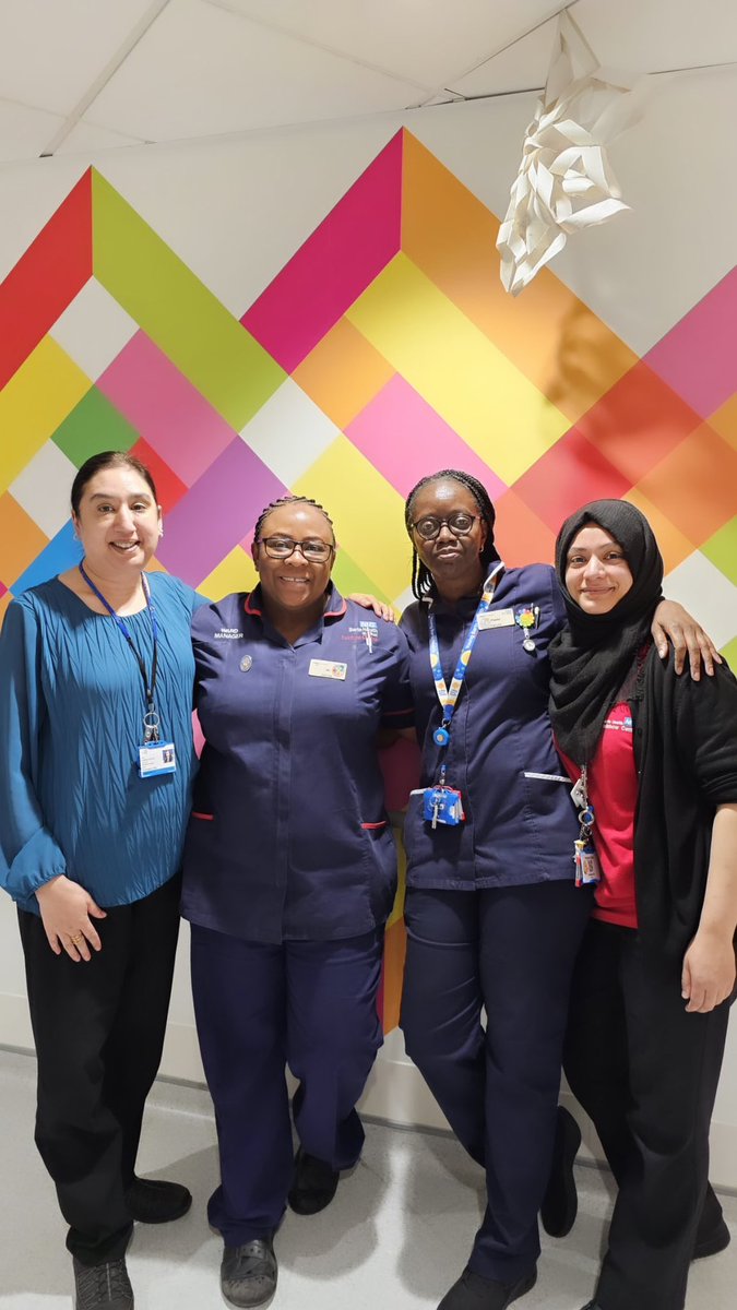 RAPS clinic team. Started by ward manager @BakahJosephine after finding a need to support children with additional needs needing blood tests. The clinic is supported by play specialist Hamera, senior sister Paula & Nabeela who does all the bookings. @NewhamHospital @NHSEngland