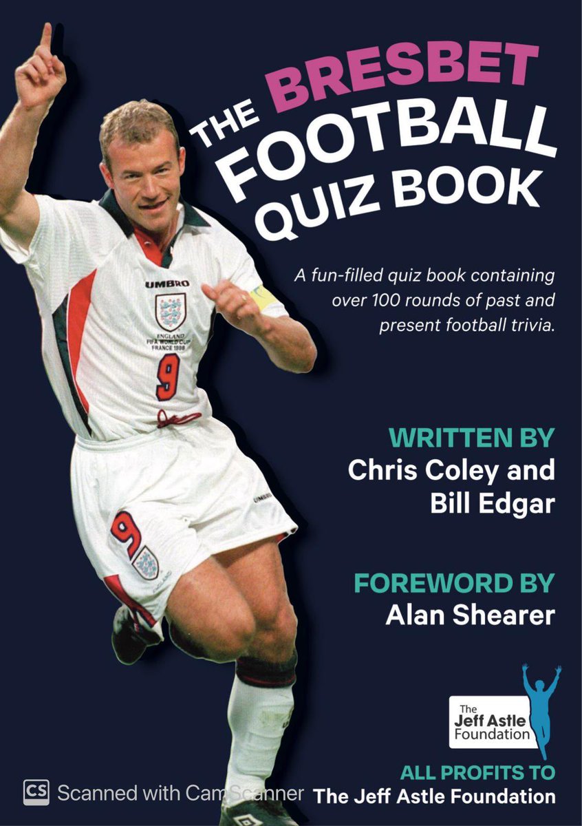 BresBet (@bresbet) on Twitter photo Delighted to be launching the BresBet Football Quiz Book in time for Christmas
Foreword written by <a href="/alanshearer/">Alan Shearer</a> and all profits go to the incredible <a href="/JeffAstleFdn/">JeffAstleFdn</a>
Click here to buy amazon.co.uk/BresBet-Footba… Delighted to be launching the BresBet Football Quiz Book in time for Christmas
Foreword written by <a href="/alanshearer/">Alan Shearer</a> and all profits go to the incredible <a href="/JeffAstleFdn/">JeffAstleFdn</a>
Click here to buy amazon.co.uk/BresBet-Footba…