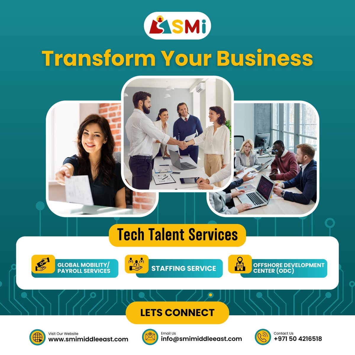 smitechllc's tweet photo. Empowering Global Innovation: SMI Technology transforms businesses with our unparalleled tech talent services. 🌐✨

✅ Staffing Services
✅ Payroll Services
✅ Visa/ Work Permit
✅ On Demand Hiring
✅ Placement Hiring
✅ Offshore Development

#staffingsolutions #techtalent https://t.co/SXuICs7q6C