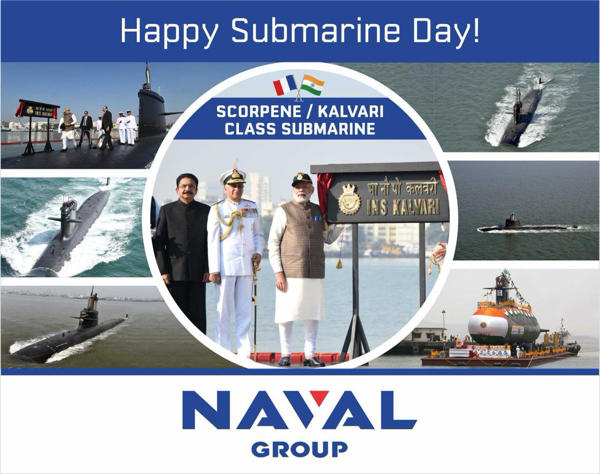 navalgroup_IN's tweet photo. Submarine is a great invention, plunging into the deep seas 🌊 and staying hidden from the rest of the world 🌏, providing stealth and defense to the country 🇮🇳⚓️
Happy #SubmarineDay to the brave submariners @indiannavy
#RunSilent #RunDeep https://t.co/nW9XDEY36N