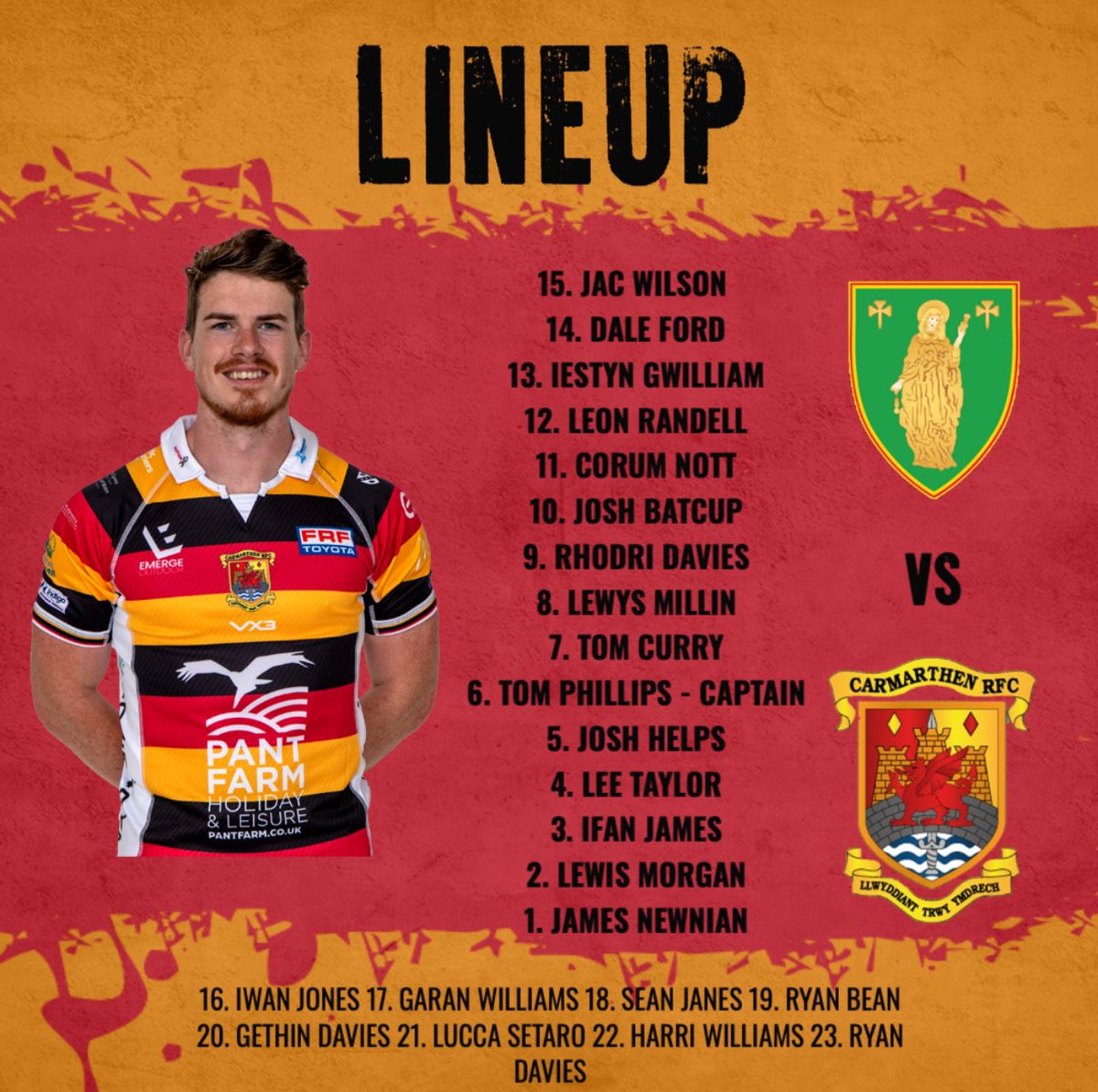 LOCKED IN 🔓

Your Carmarthen Quins side to face <a href="/RFCMerthyr/">Merthyr RFC 🏉</a> in the WRU Premiership Cup QF;

- Dale Ford starts
- Batcup pulls the strings from outside half
- Backrow and centres are unchanged 
- Lewis Morgan starts at 2
- Ryan Davies to add value from the bench

#Q4L