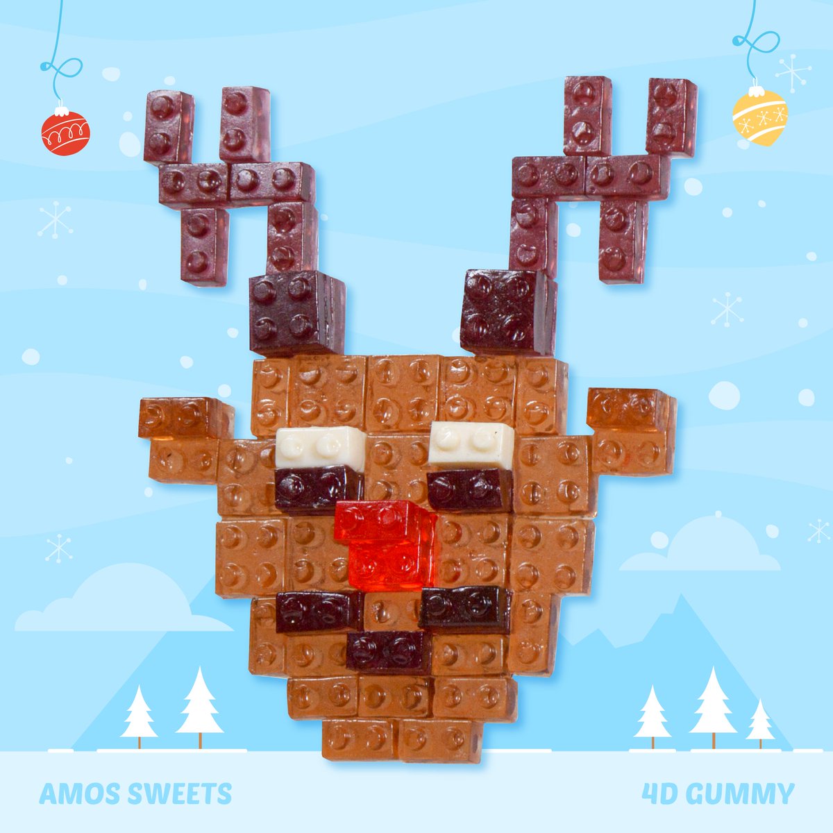 Santa's real MVP? #Rudolph, of course! 🎅🦌
#amossweets #buildyummyfun #gummy #christmasfun #easydiy