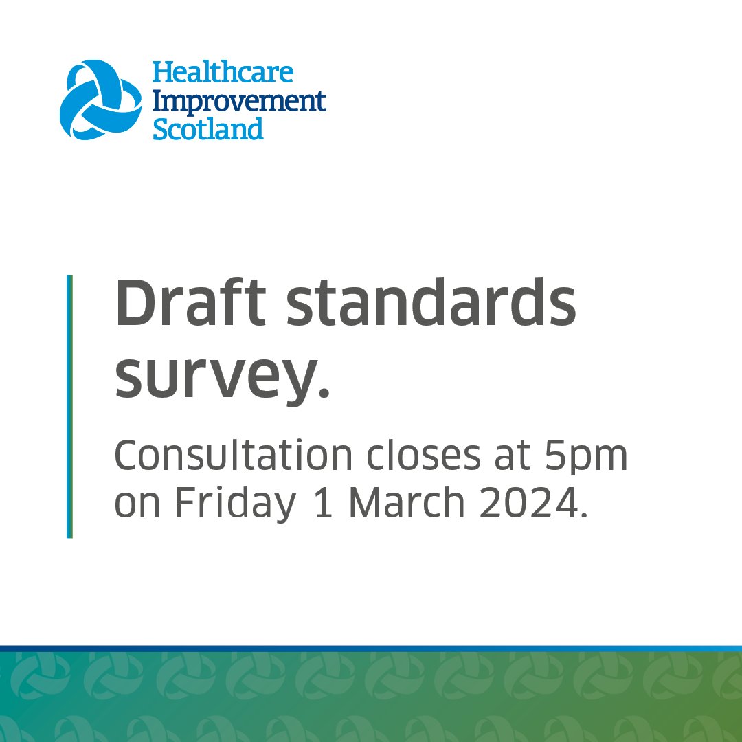 Our colleagues in @online_his are consulting on draft standards for #GenderIdentity healthcare services for adults and young people. Read the 8⃣ draft standards here: healthcareimprovementscotland.org/our_work/stand… 📋Have your say in this survey: smartsurvey.co.uk/s/VBGC5U/ 🗓️Survey closes 1 Mar 2024