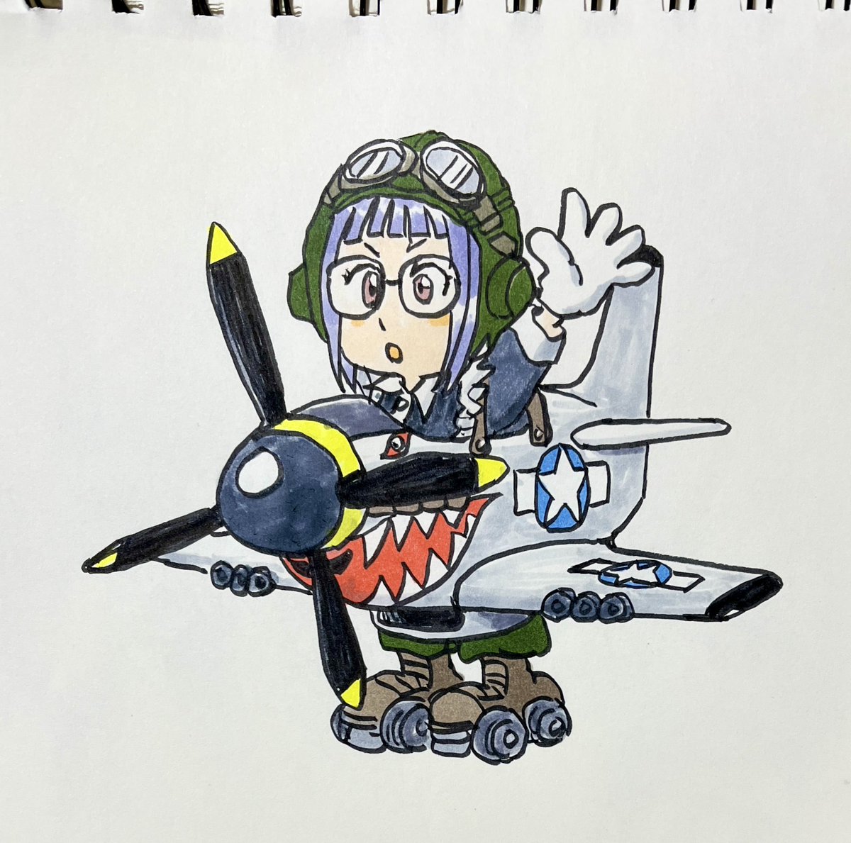 「#プロペラ機を貼るんだP51DとF6F 」|zama36のイラスト