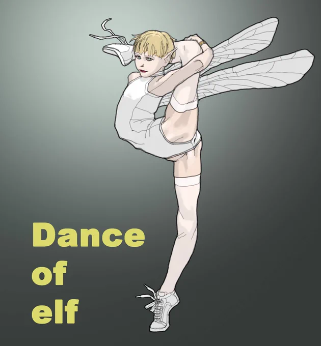 Dance of elves (このLeotardの色はかなり迷った 結局白がエルフらしいので最終的には真っ白に…Digital Drawingは迷い始めるとキリがない) #illustration #イラストレーション #米田仁士 #HitoshiYoneda #DigitalDrawing