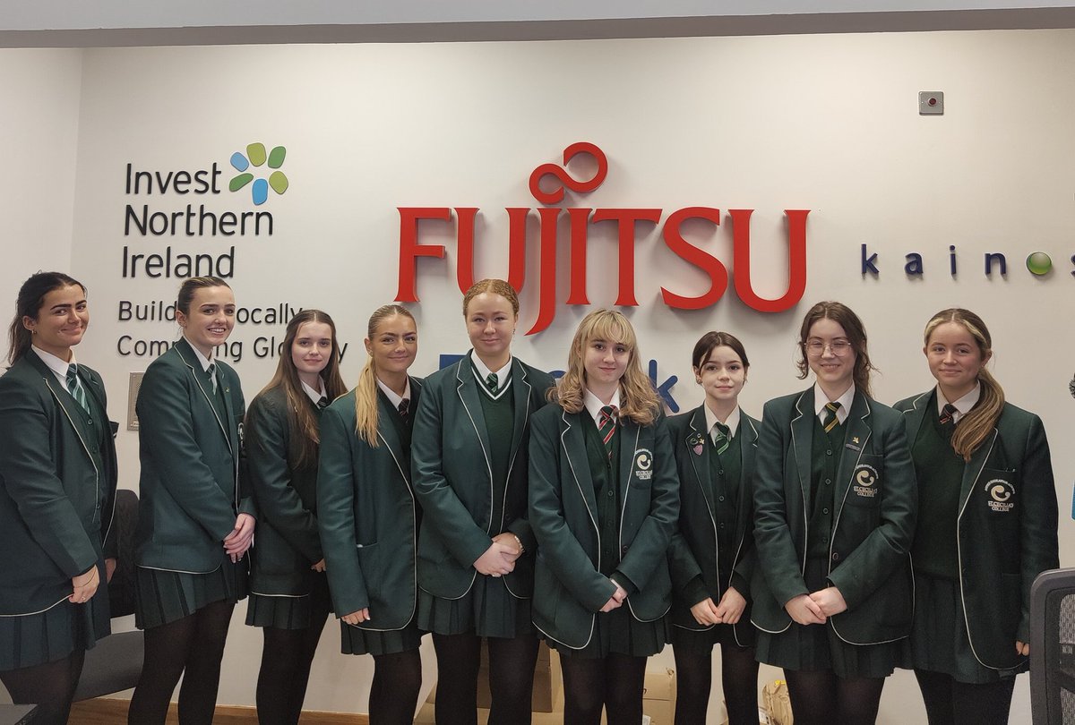 Our <a href="/SistersIN_HQ/">SistersIN</a> pupils <a href="/StCeciliasDerry/">St. Cecilia’s College</a> had their first industry visit this week <a href="/fujitsu_NI/">Fujitsu_NI</a>. The girls attended a "Women in Business" event and had the opportunity to hear Liz, Catherine and Eimear share their leadership journeys.