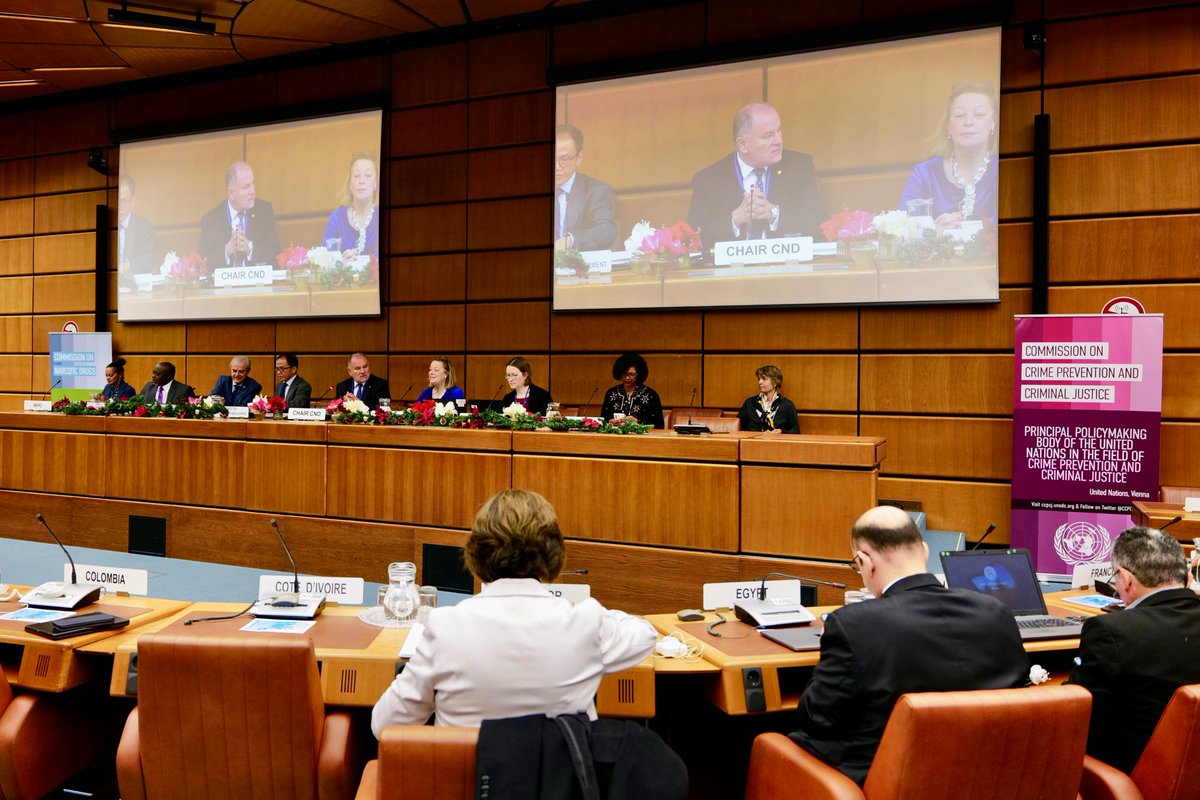 UNODC_CND's tweet photo. Day 2 of the #CND66 reconvened session is focusing on the implementation of intl. drug treaties & preparations for the #Midterm2024 review
📺Watch live: https://t.co/20kBlgkKEj https://t.co/QAiTtuAlUO