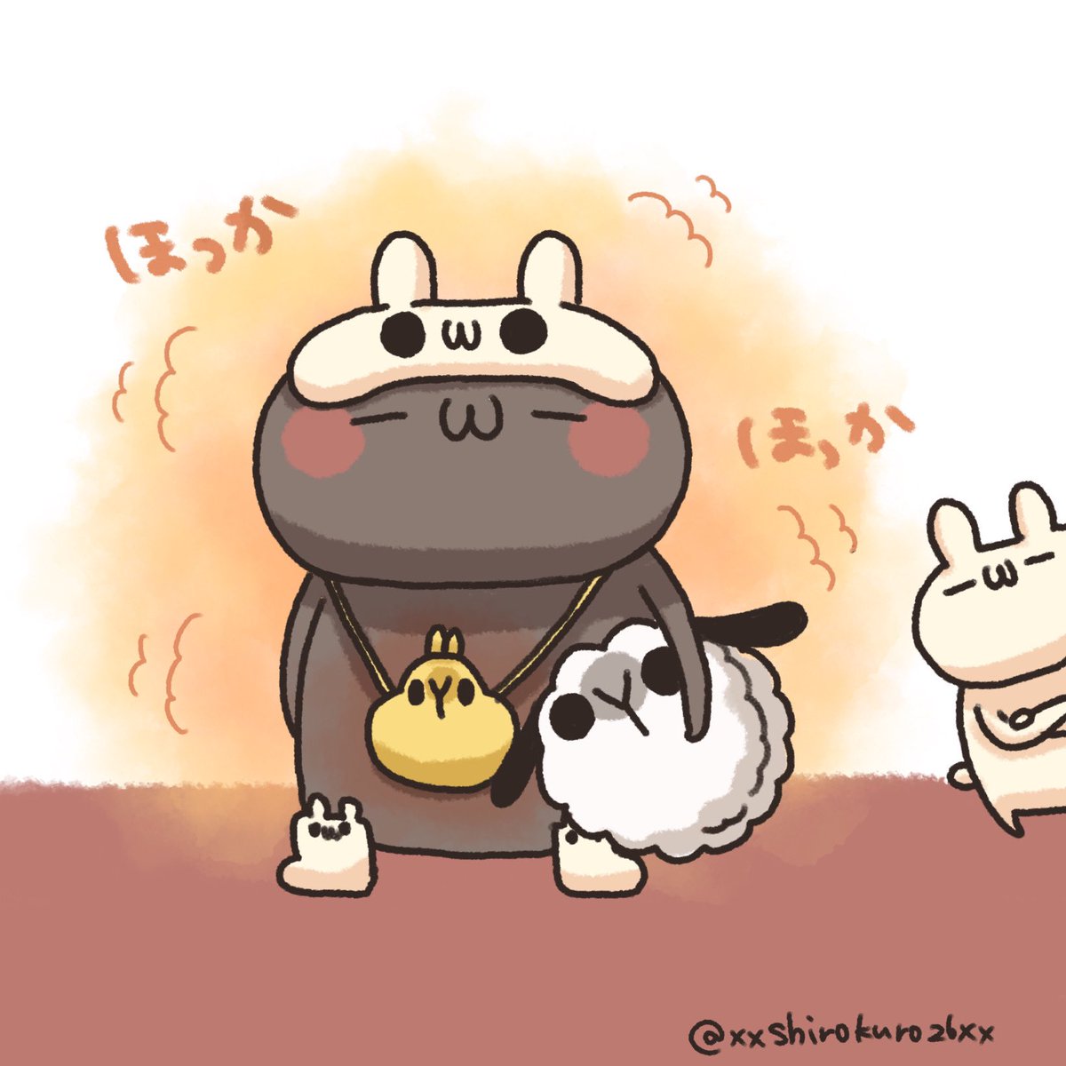 xxshirokuro26xx's tweet photo. 昨日妄想したもふも���グッズのフル装備です( ͡° ͜ʖ ͡°)
#うさぎのしろとねこのくろ https://t.co/KL6oFPHHI1