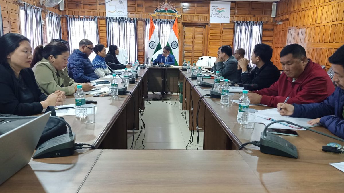 The District Level Monitoring Committee meeting for the month of December, 2023 and the e-Pragati review meeting was convened in the DC Conference Hall, Yupia on Friday under the Chairmanship of the DC- cum-Chairman Papum Pare, Shri Jirken Bomjen.