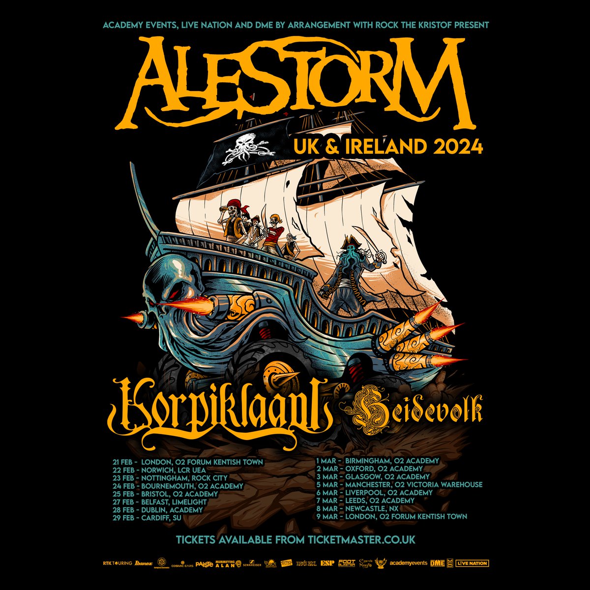 𝗝𝗨𝗦𝗧 𝗔𝗡𝗡𝗢𝗨𝗡𝗖𝗘𝗗/𝗪𝗜𝗡 𝗧𝗜𝗖𝗞𝗘𝗧𝗦 📣 Alestorm have announced a show at The Limelight, February 27th 2024!

For a chance to win a pair of tickets: 𝗥𝗘𝗧𝗪𝗘𝗘𝗧 &amp; 𝗧𝗔𝗚 𝗬𝗢𝗨𝗥 +𝟭

Tickets on sale Monday at 10am from Ticketmaster.