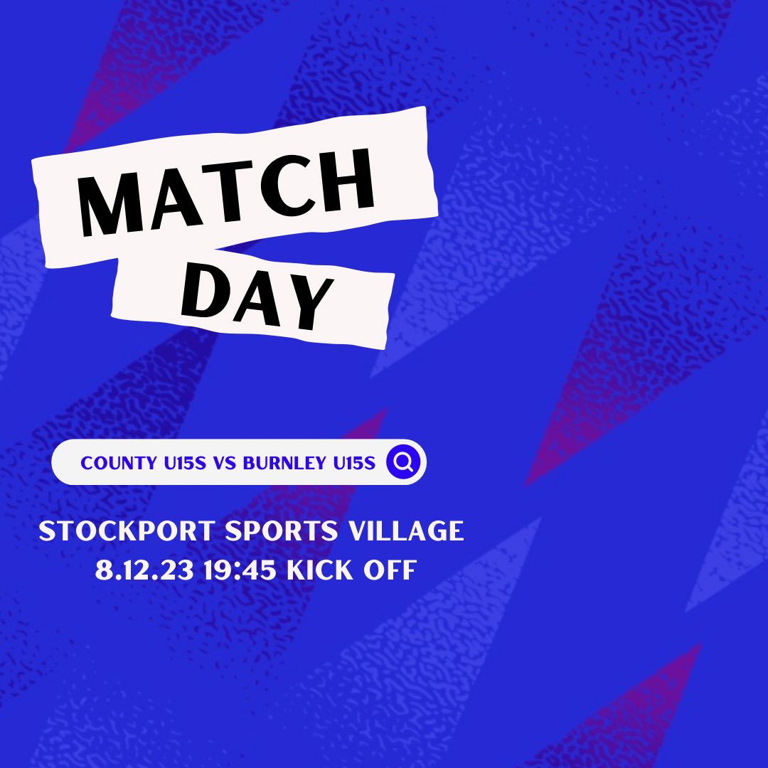 ScfcAcademy's tweet photo. MATCHDAY ⚔️🎩

Our under 15s take on @ClaretsAcademy in the fa floodlight cup at Stockport Sports Village. 

#stockportcounty #ssv #stockportcountyacademy #burnleyfc #burnleyacademy https://t.co/oJLjUsP8xm