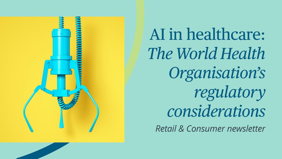 Artificial intelligence in healthcare - what’s new? The WHO has published regulatory considerations on #AI for healthcare, with aims to promote international collaboration in AI regulations and standards in #healthcare. Click here to learn more: 2bird.ly/418DzwG