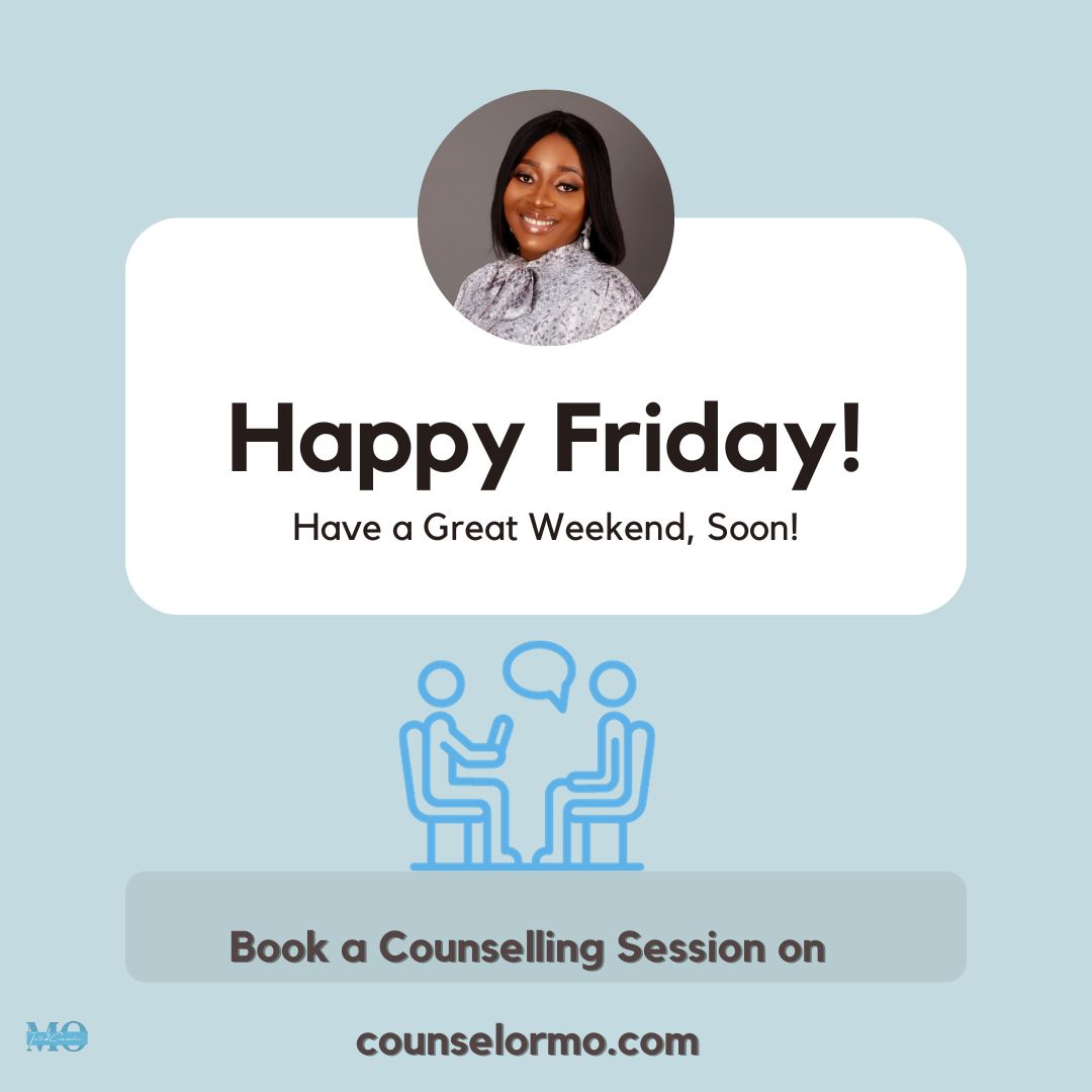 Thank God It's Friday!

Have a great weekend.
Remember, you can book a counseling session on buff.ly/3pAryC5

Enjoy your weekend! 

#HappyFriday #WeekendVibes #CounselingMatters #tgif #marriageadvice #relationshipadvice #marriagecounselling #counselormo #marriagetips