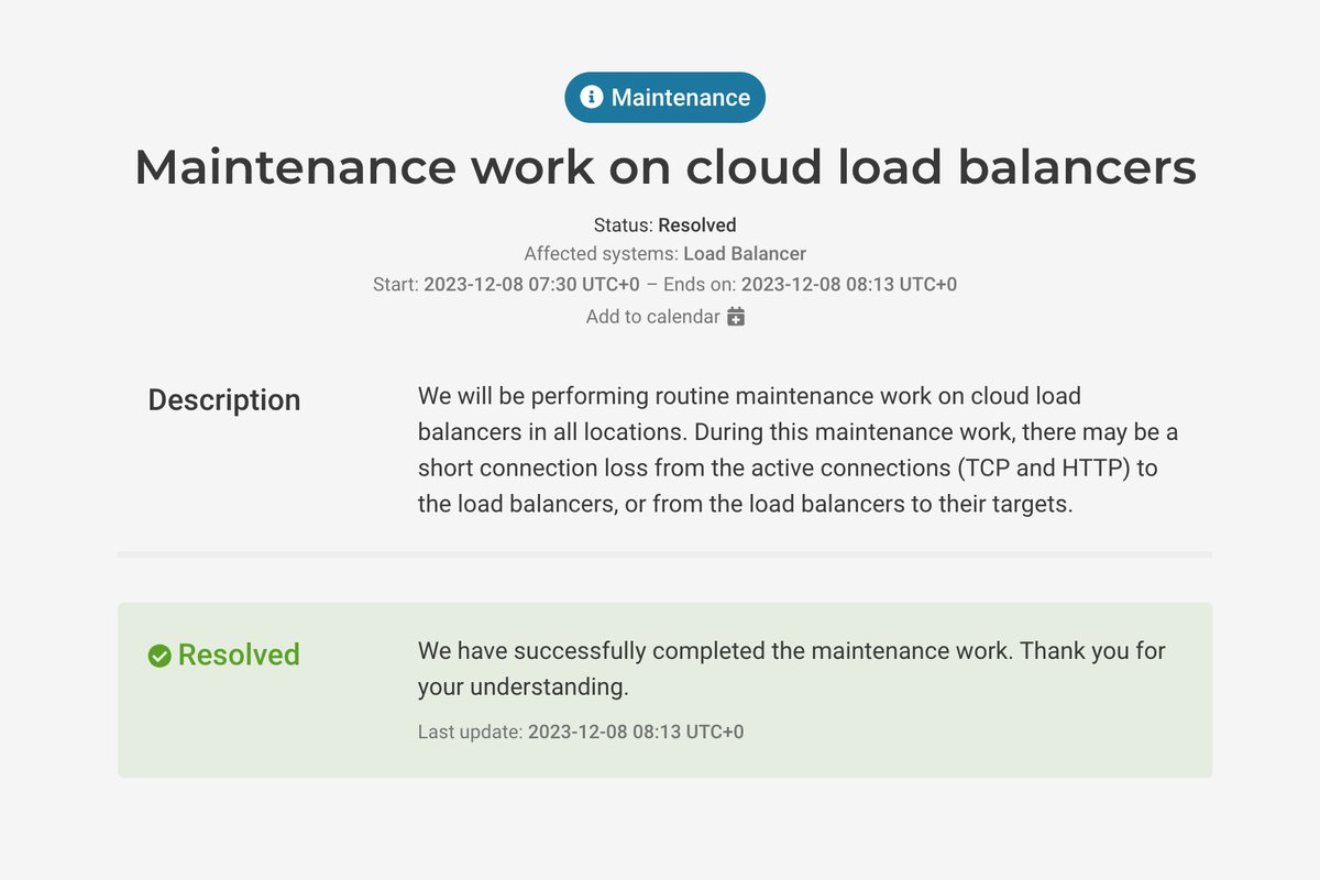 teamcoding's tweet image. А все потому что нельзя просто так взять и выполнить maintenance без downtime :)

PS: сначала рассказали о том, что успешно завершили обслуживание, но сразу же после этого инцидент зарепортили:)