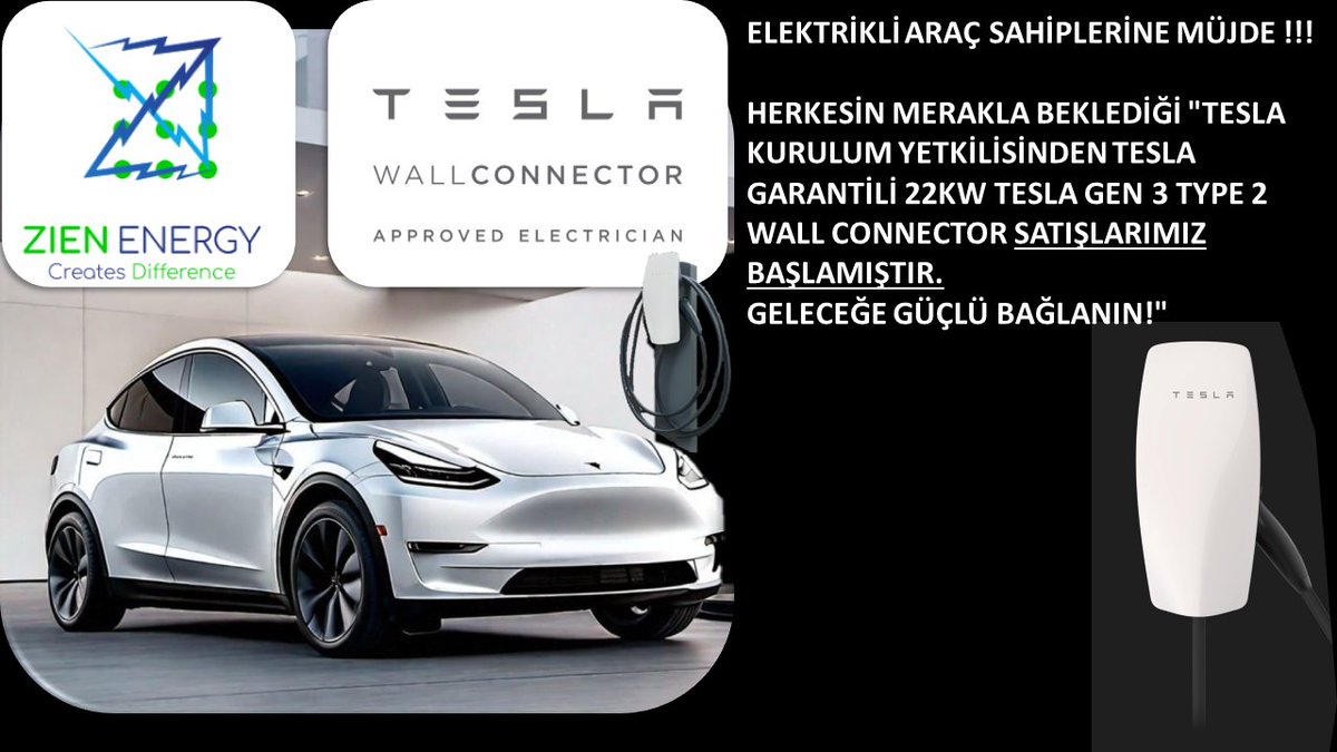 Zien_Energy's tweet photo. #kesintisizenerji #elektrikliaraçlar #şarjistasyonu #şarj #batarya #mobilite #emobilite #ev #elektrikliaraçşarjistasyonu #şarjünitesi #wallconnector #TeslaWallConnector #nextgenmobility #evchargeshow #teslatürkiye #teslabulgaria https://t.co/DXbdyRoC9M