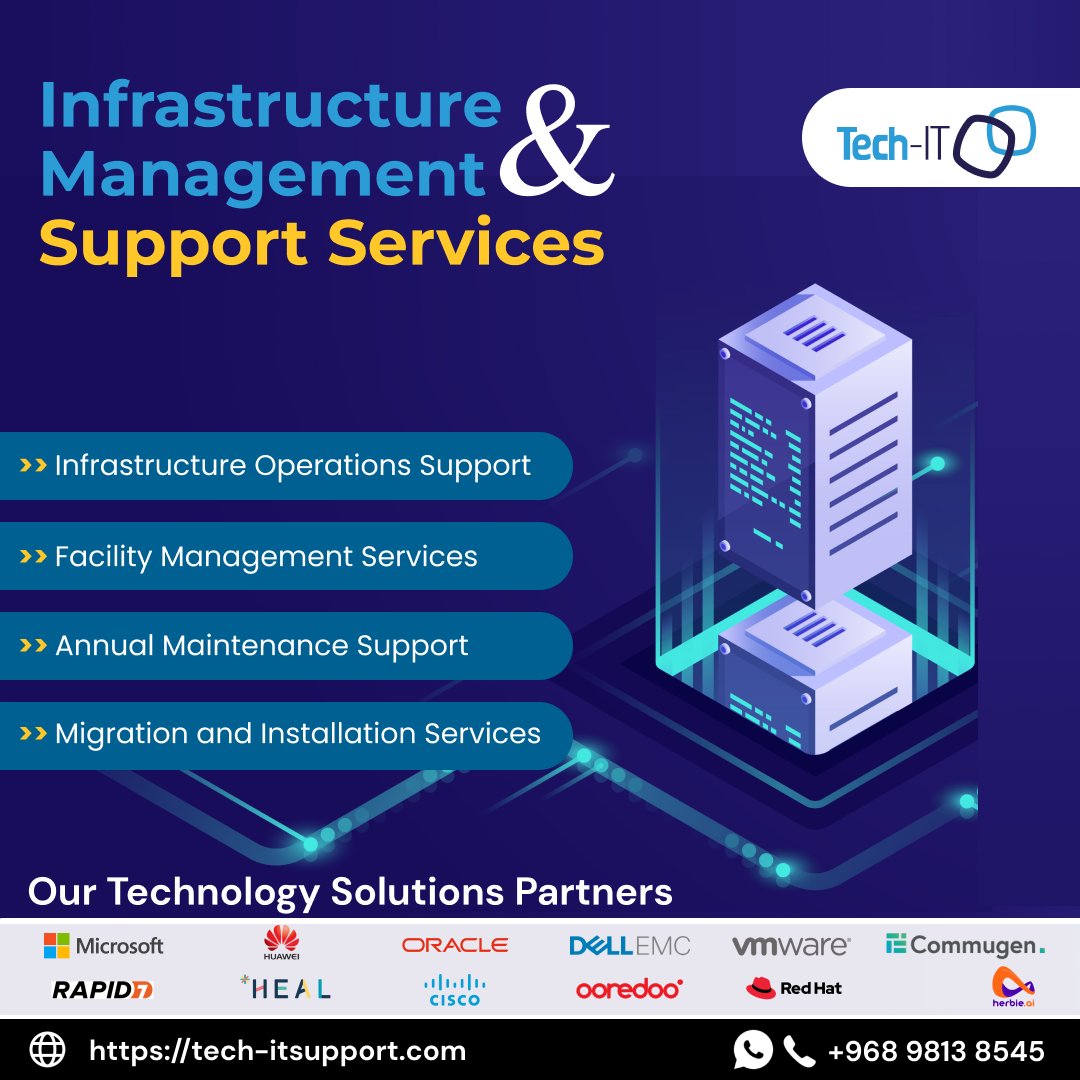 TechITOman's tweet photo. 👉Navigate the 💻digital landscape with confidence! Our comprehensive infrastructure management services guarantee a secure and efficient IT environment.
🌐https://t.co/5oCP7c3e8U
#ITInfrastructureManagement #InfrastructureServices #TechITSupport #Oman #TechInfrastructure https://t.co/CTBKXwz5Sg
