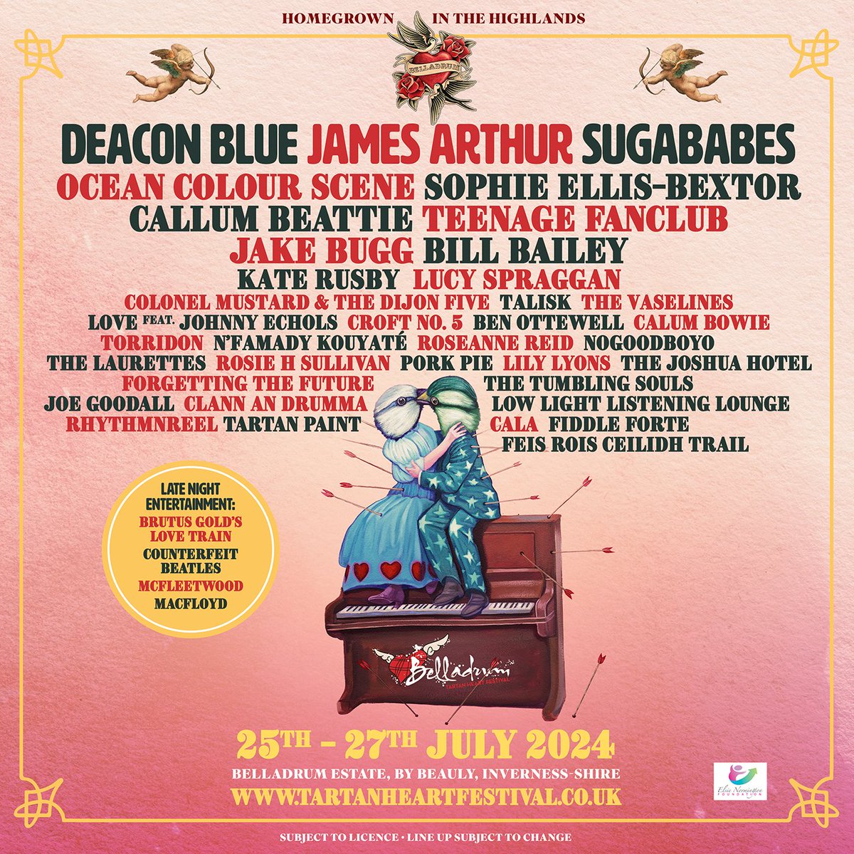 BelladrumFest's tweet photo. Christmas has come early! We're thrilled to announce more names to the Belladrum 2024 line up 📣 

Join us in welcoming your Friday night headliner, James Arthur, plus Ocean Colour Scene, Jake Bugg, Kate Rusby and many more ✨ 

Find out more ➡️ https://t.co/s2473nhnRT https://t.co/wNU1UO3xlI