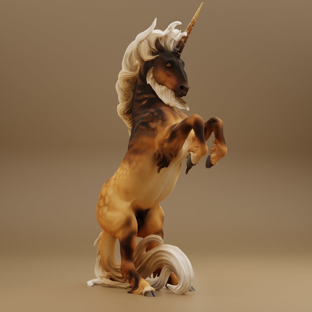 BexbeeStudios's tweet photo. Sterling the rearing unicorn
I really love this guy he is one of my favourites 
#unicorn #equine #zbrush #3dart #digitalart #fantasy #art https://t.co/t9LTXFSb9N